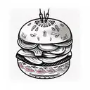 hamburger tattoo design idea
