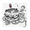 hamburger tattoo design idea