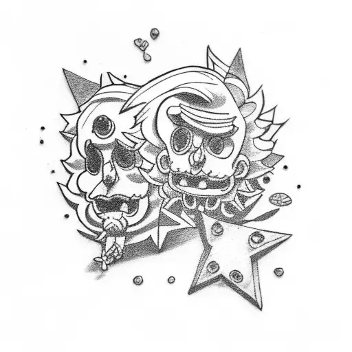rick sanchez and lil peep tattoo design idea