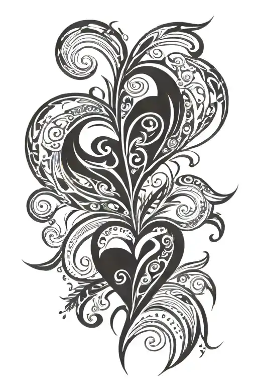 neo tribal heart tattoo design idea