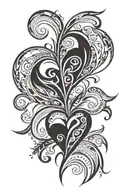 neo tribal heart tattoo design idea
