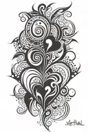 neo tribal heart tattoo design idea