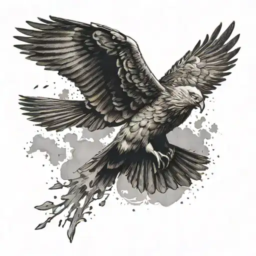 shotgun bird flying in the sky tattoo design idea