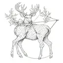 a deer with a bow and arrow tattoo design idea