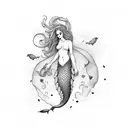 sexy mermaid tattoo design idea