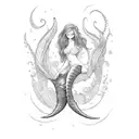 sexy mermaid tattoo design idea