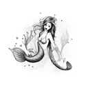 sexy mermaid tattoo design idea