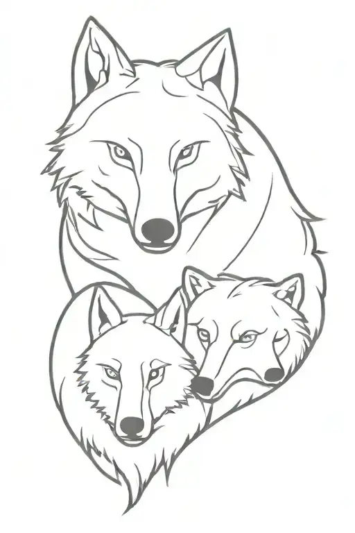 wolf and bear  tattoo design idea