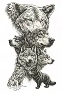 wolf and bear  tattoo design idea