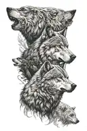 wolf and bear  tattoo design idea