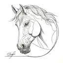 horses head makings tattoo design idea