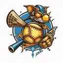 softball, electrical engineer, blue accents  tattoo design idea