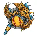 softball, electrical engineer, blue accents  tattoo design idea