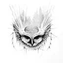 witch crow owl tattoo design idea