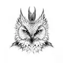 witch crow owl tattoo design idea