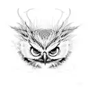 witch crow owl tattoo design idea