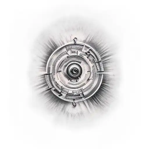 19's guitar, vintage  tattoo design idea