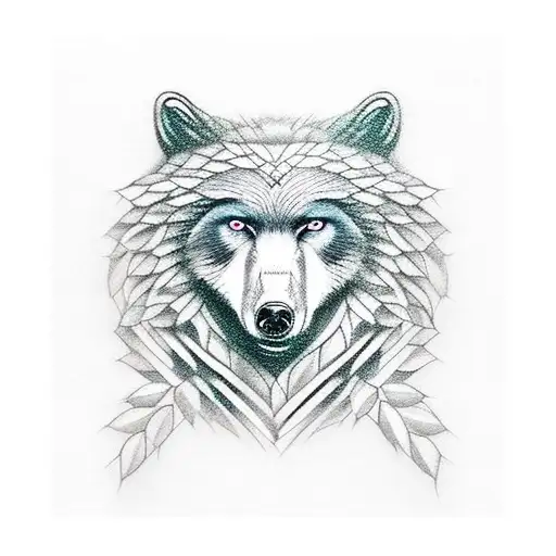 Bear, wolf, owls, deer tattoo design idea