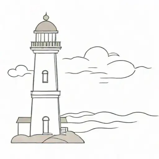 Simple Lighthouse stormy condition tattoo design idea