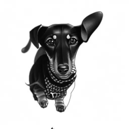 dachshund tattoo design idea