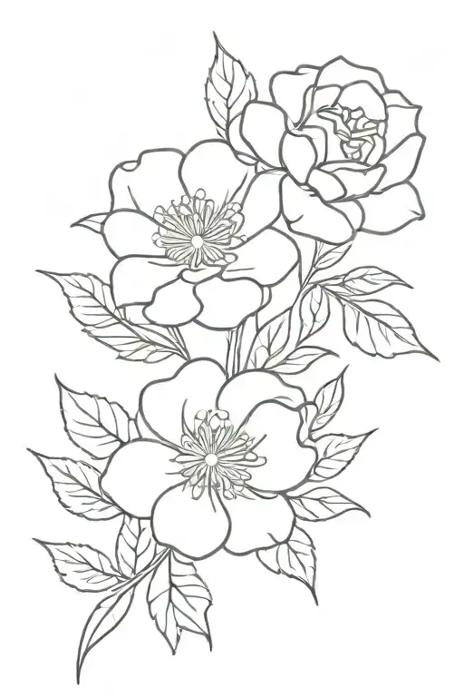 tiny bouquet tattoo aster rose delicate flowers symbolizing tattoo design idea