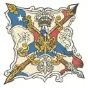 Acadian Flag shattered like tattoo design idea