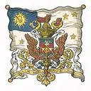 Acadian Flag shattered like tattoo design idea