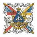 Acadian Flag shattered like tattoo design idea