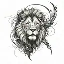 abstract lion head tattoo design idea