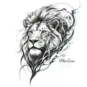 abstract lion head tattoo design idea