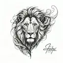 abstract lion head tattoo design idea