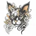 cat paw prints tattoo design idea