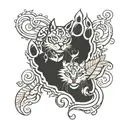 cat paw prints tattoo design idea