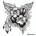 cat paw prints tattoo design idea