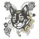 cat paw prints tattoo design idea