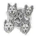 Memory tattoo for 3 dogs paw tattoo design idea