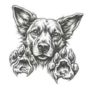 Memory tattoo for 3 dogs paw tattoo design idea