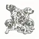 Memory tattoo for 3 dogs paw tattoo design idea
