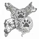 Memory tattoo for 3 dogs paw tattoo design idea