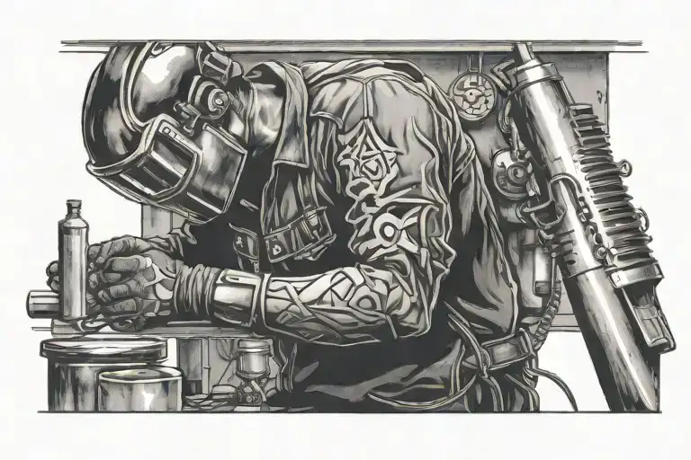 welder welding tattoo design idea