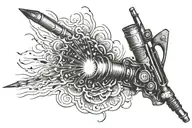 welding sparks flying tattoo design idea