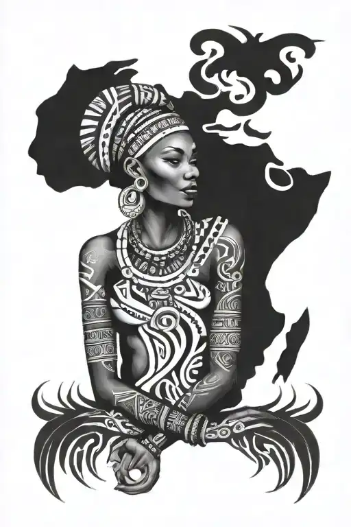 African tribal art inspired tattoo tattoo design idea