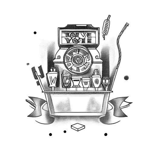 generates a tattoo that relates yo ve a bartender   tattoo design idea