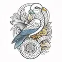dove and snake tattoo design idea