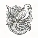 dove and snake tattoo design idea