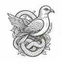 dove and snake tattoo design idea