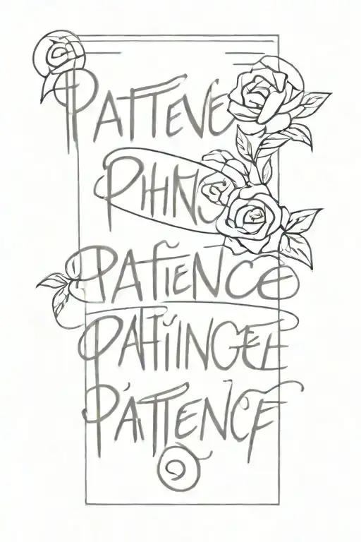 patience thanks text tattoo design idea