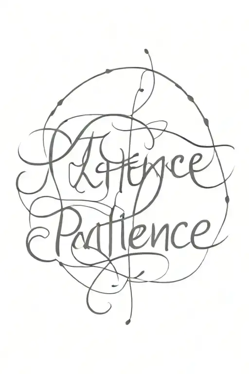 patience thanks text tattoo design idea