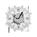 bear breaking through a clock with gears tattoo design idea