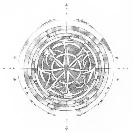 fantasy book symbols like game of thrones and wheel of time tattoo design idea